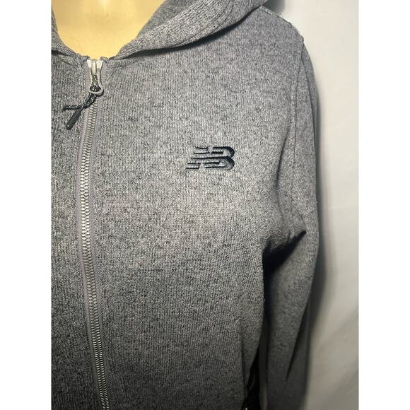 New Balance Womens Hooded Full Zip Hoodie Sweatshirt Gray Black Size Large - Picture 4 of 10